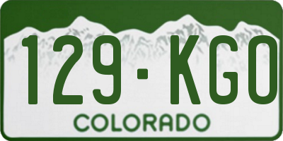 CO license plate 129KGO
