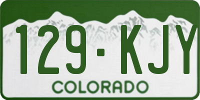 CO license plate 129KJY