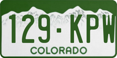 CO license plate 129KPW