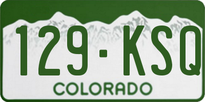 CO license plate 129KSQ