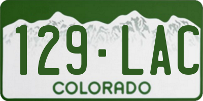 CO license plate 129LAC