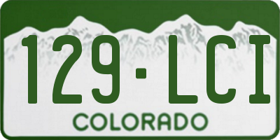 CO license plate 129LCI