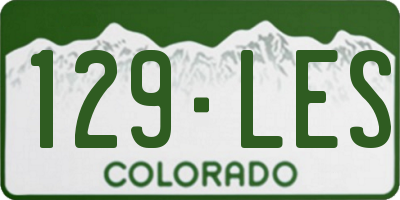 CO license plate 129LES