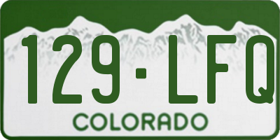 CO license plate 129LFQ