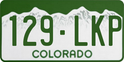 CO license plate 129LKP