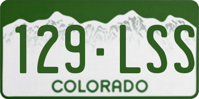 CO license plate 129LSS