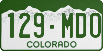 CO license plate 129MDO