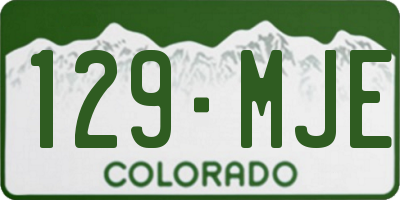 CO license plate 129MJE