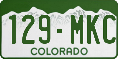 CO license plate 129MKC
