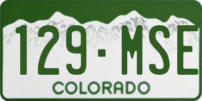 CO license plate 129MSE