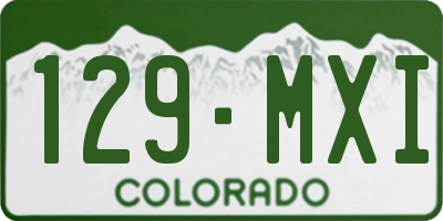 CO license plate 129MXI