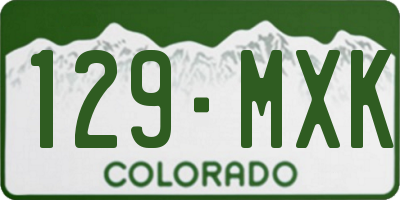 CO license plate 129MXK