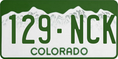 CO license plate 129NCK