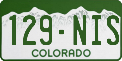 CO license plate 129NIS