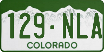 CO license plate 129NLA