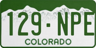 CO license plate 129NPE
