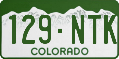 CO license plate 129NTK