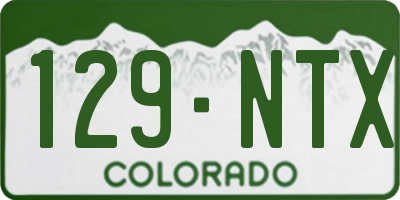 CO license plate 129NTX