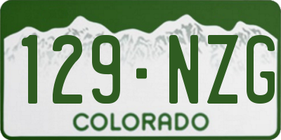 CO license plate 129NZG