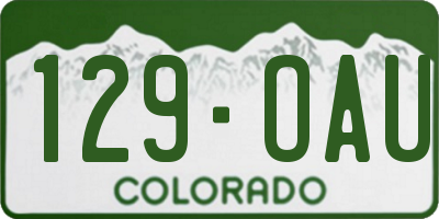 CO license plate 129OAU