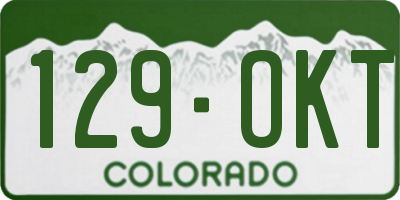 CO license plate 129OKT