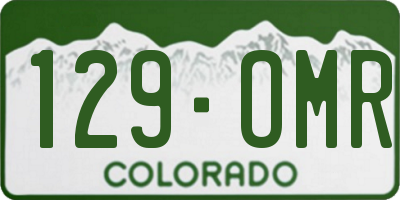 CO license plate 129OMR