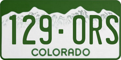 CO license plate 129ORS