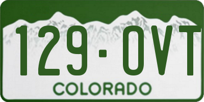 CO license plate 129OVT
