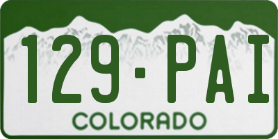 CO license plate 129PAI