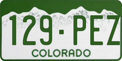 CO license plate 129PEZ