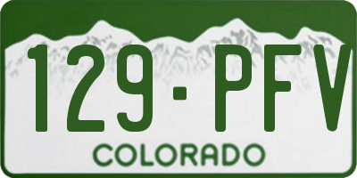 CO license plate 129PFV