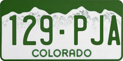 CO license plate 129PJA