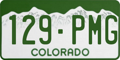 CO license plate 129PMG