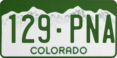 CO license plate 129PNA