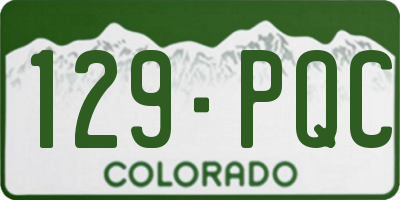 CO license plate 129PQC
