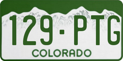 CO license plate 129PTG