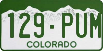 CO license plate 129PUM
