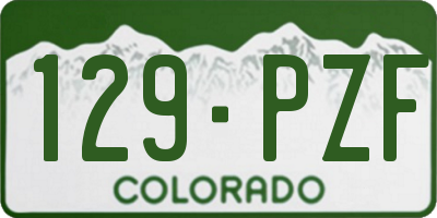 CO license plate 129PZF
