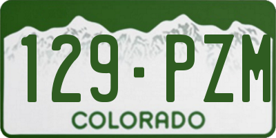 CO license plate 129PZM