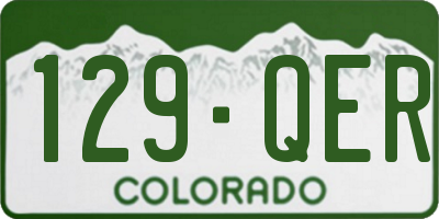 CO license plate 129QER