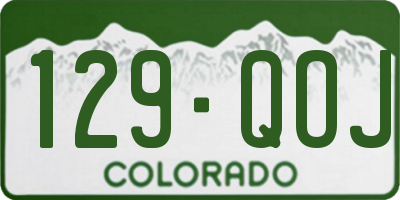 CO license plate 129QOJ