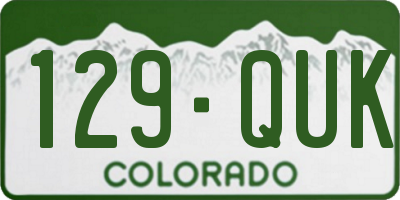 CO license plate 129QUK