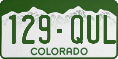 CO license plate 129QUL