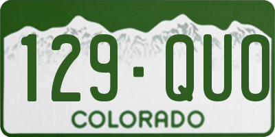 CO license plate 129QUO