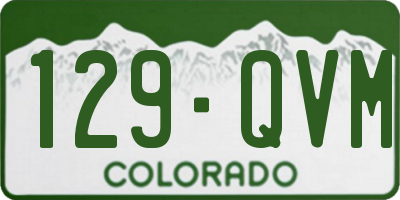 CO license plate 129QVM