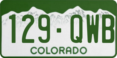 CO license plate 129QWB