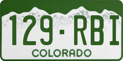 CO license plate 129RBI
