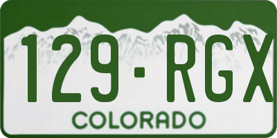 CO license plate 129RGX
