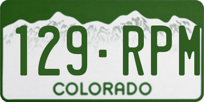 CO license plate 129RPM