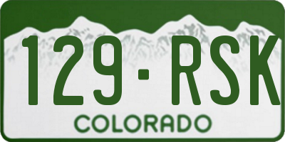 CO license plate 129RSK